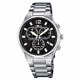 שעון יד LOTUS MEN BLACK CHRONO STAINLESS STEEL WATCH BRACELET 10125/4 שעון יד LOTUS MEN BLACK CHRONO STAINLESS STEEL WATCH BRACELET 10125/4