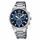 ���� �� LOTUS MEN'S BLACK CHRONO STAINLESS STEEL WATCH BRACELET 10125/6