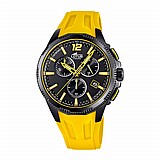 ���� �� LOTUS MEN'S BLACK LOTUS COLOR RUBBER WATCH BRACELET 18591/4