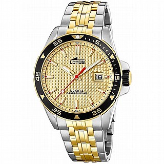 ���� �� LOTUS MENS GOLDEN EXCELLENT STAINLESS STEEL WATCH BRACELET 18652/1