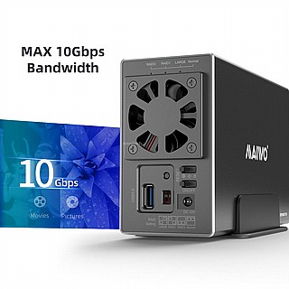 ���� ������ ���� ������ MAIWO 3.5 Dual bay USB3.2 GEN1 HDD Enclosure with Riad, K35272U3 