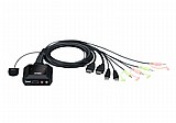 ��� ATEN 2-Port USB 4K HDMI Cable KVM Switch with Remote Port Selector  CS22H