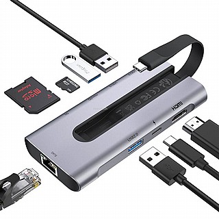 ���� ����� ESR 8-in-1 Portable Hub - Silver 4894240165096