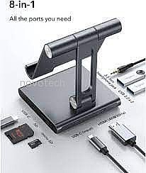 ���� ����� ESR 8-in-1 Portable Stand Hub - Silver 4894240165089