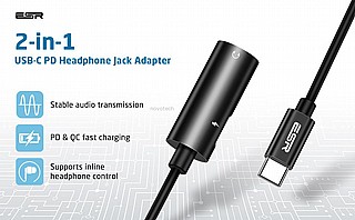 ���� ESR 2in-1 USB-C PD Headphone Jack Adapter 4894240132432