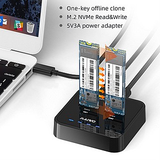 ���� ����� ����� ���� ������ MAIWO K3016P 2 Bays USB3.2 Gen2 Docking Station / Duplicator for NVMe M.2 SSD