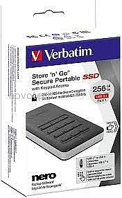 ���� ������ ������ VERBATIM USB3.1 256GB STORE�NGO SECURE SSD W/KEYPAD GEN1
