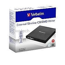 ���� ������ VERBATIM EXTERNAL SLIMLINE CD/DVD WRITER USB3.2 Gen1/USB-C