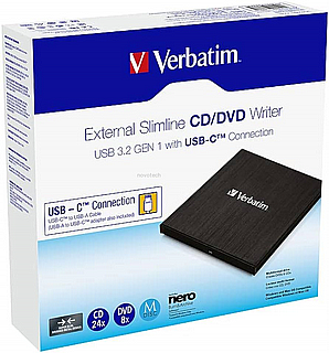 ���� ������ VERBATIM EXTERNAL SLIMLINE CD/DVD WRITER USB3.2 Gen1/USB-C