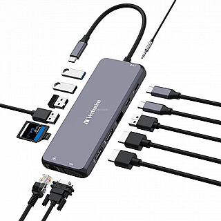���� ����� VERBATIM USB-C PRO MULTIPORT HUB 14 PORT C , 32154