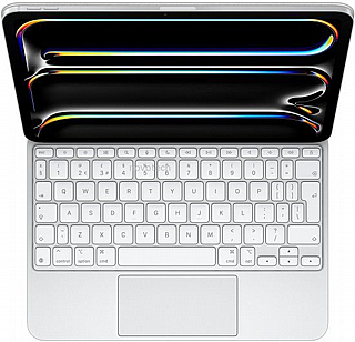����� ������ ���� ����� ����� ��� ��� Magic Keyboard for iPad Pro 11‑inch (M4) - Hebrew - White MWR03HB/A Apple