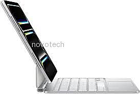 ����� ����� ������ ��� Apple Magic Keyboard for iPad Pro 13‑inch (M4) - Hebrew - White MWR43HB/A