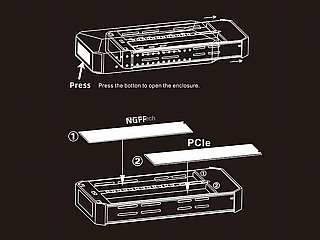 ���� ������ ����� 2 ������ �� ����� OCPC AZZ-200 M.2 SSD Enclosure OCAZZM2ECSD