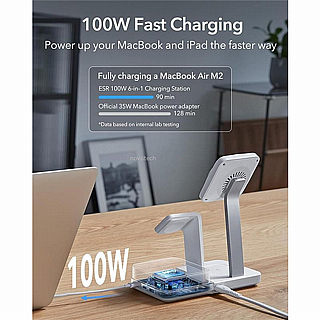 ���� ����� ESR 100W 6-in-1 Charging Station with MagSafe + CryoBoost, Arctic White 4894240189641