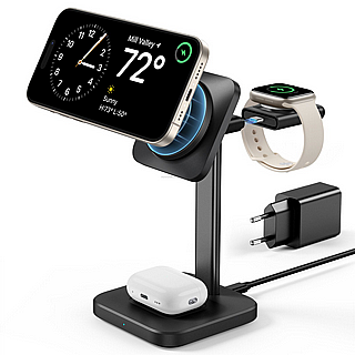 ���� ����� ESR HaloLock 3-in-1 Watch Wireless Charging Set, X001TKE3AL, Black