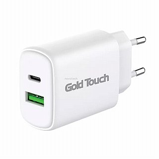  ���� ��� Gold Touch Wall Charger � Dual Port USB-C & USB-A PD E-QC30W