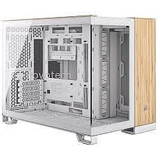 ���� Corsair  2500X Micro ATX Dual Chamber PC Case - White/Bamboo Wood CC-9011288-WW
