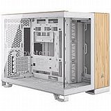 ���� Corsair  2500X Micro ATX Dual Chamber PC Case - White/Bamboo Wood CC-9011288-WW