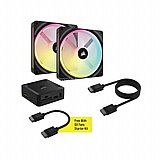 ��� ������� ����� ���� Corsair  iCUE LINK QX140 RGB 140mm PWM PC Fans Starter Kit with iCUE LINK System Hub 840006697961