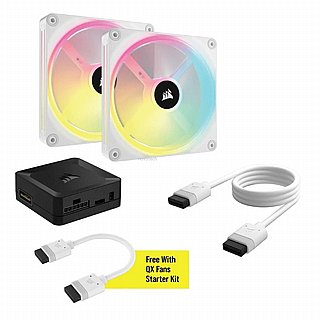  ��� ������� ����� ���� Corsair iCUE LINK QX140 RGB 140mm PWM PC Fans Starter Kit with iCUE LINK System Hub CO-9051008-WW