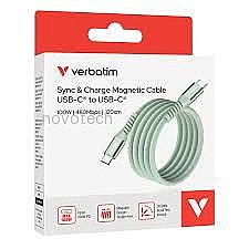 ��� VERBATIM SYNC & CHARGE USB C TO USB C 100W MAGNETIC 120 CM - GREEN 31855
