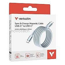 ��� VERBATIM SYNC&CHARGE USB C TO USB C 100W MAGNETIC 1.2M-BLUE 31856