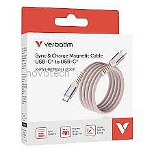 ��� VERBATIM SYNC&CHARGE USB C TO USB C 100W MAGNETIC 1.2M-PINK 31857