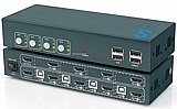 מתג DUAL HEAD KVM 4:1 2xHDMI 4K@60hz + USB2.0 + ספק + כבלים, תומך HOTKEY מדגם KVM1704-1 מתג DUAL HEAD KVM 4:1 2xHDMI 4K@60hz + USB2.0 + ספק + כבלים, תומך HOTKEY מדגם KVM1704-1