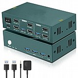 ��� DUAL HEAD KVM 2:1 2xHDMI 4K@60 + USB3.0 + ��� + ����� + ��� ������, ��� HOTKEY ���� KVM1702-1