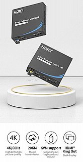 ����� KVM HDMI 4K@60HZ, 2xUSB, RS232, IR �� ��� ����� �� 20 �"� ���� KVM-EXTEND47