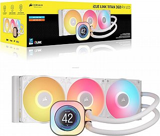 ���� ����� Corsair iCUE TITAN 360 RX LCD White 360mm AIO CW-9061026-WW