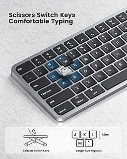 �� ����� ����� ����� �� ProtoArc Backlit Bluetooth Keyboard and Mouse for Mac, Space Gray