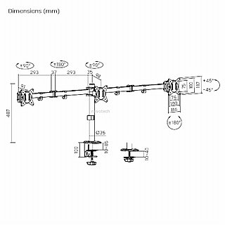 ���� ������� ������ ����� GoldTouch Triple Monitors Mount AR-D30