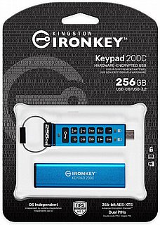 ���� Kingston USB flash drive IronKey Keypad 200C - USB 3.2 Gen 1 - 256GB IKKP200C/256GB