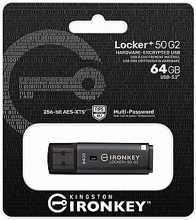 ���� Kingston USB flash drive IronKey Locker Plus 50 G2 - USB 3.2 Gen 1 - 64GB IKLP50G2/64GB