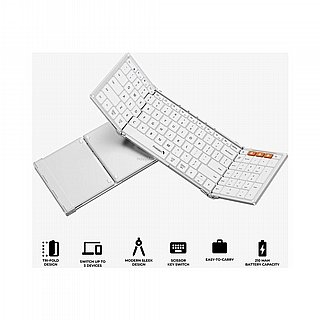 ����� ������ ���� �������  ProtoArc Tri-Fold Bluetooth Keyboard White XK01-W
