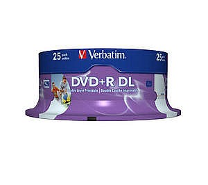 ������ ������ Verbatim DVD+R x8 Double Layer 8.5GB Printable Media 25-Pack