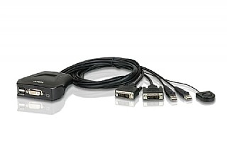 ���� KVM � 2 ������  ATEN 2Port USB DVI Cable KVM Switch with Remote Port Selector CS22D