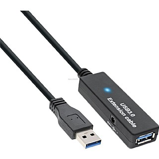 ��� ����� ������ ������ USB 3.0 ����� 15 ����� InLine� USB 3.0 Cable Active Repeater Cable Type A male to A female black 15m