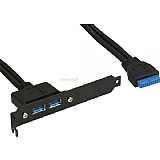 ����� ��� USB 3.0 ������ ����� ����� InLine� Slot Bracket 2x USB 3.0 A female to internal mainboard plug 0.5m