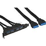 ����� ��� USB 3.0 ������ ����� ����� InLine  Slot Bracket 4x USB 3.0 A female to internal mainboard plug 0.5m