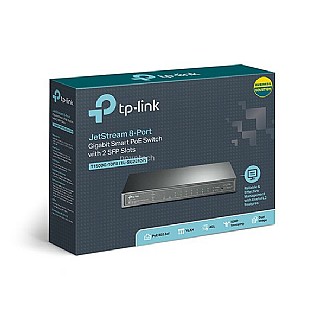 ��� TP - LINK JetStream 8-Port Gigabit Smart PoE Switch with 2 SFP Slots T1500G-10PS 