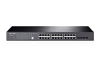 ��� ����� TP - LINK JetStream 24-Port Gigabit Stackable Smart Switch with 4 10GE SFP+ Slots T1700G-28TQ