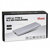 ���� ������ ����� ���� SuperSpeed USB 3.1  External M.2 SSD Aluminum Enclosure - Supports up to 2TB