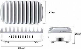 ���� ����� �� 10 ������ USB ������ ���������� �������� ORICO 2.4A DUK-10P