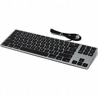 מקלדת למחשבי אפל חוטית Matias Wired Aluminum Keyboard for Mac - Space Gray