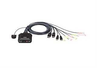 ���� ATEN CS22DP 2-Port USB DisplayPort Cable KVM Switch with Remote Selector