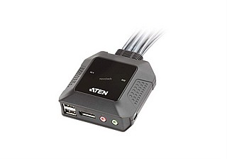 ���� ATEN CS22DP 2-Port USB DisplayPort Cable KVM Switch with Remote Selector
