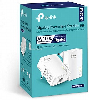 ��� ����� ��� �� ���� TP-Link AV1000 Gigabit Powerline Starter Kit 1000Mbps TL-PA7017 KIT